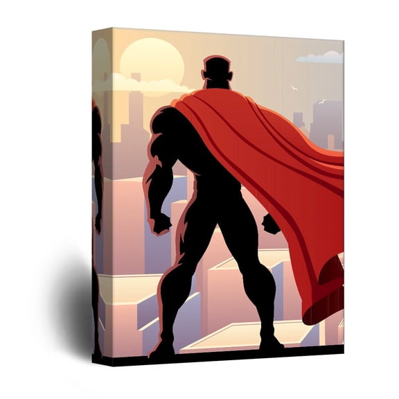 wall26 - Canvas Wall Art - Male Superhero Comic Pop Art Canvas Illustration - Giclee Print Gallery Wrap Modern Home Art Ready to Hang - 32x48 inches