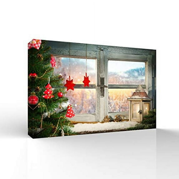 wall26 Canvas Wall Art Merry Christmas Pictures Home Wall Decorations for Bedroom Living Room Paintings Canvas Prints Framed - 12x18 inches