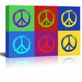 thumbnail image 1 of wall26 - Canvas Wall Art - Multi-Color Pop Art with Anti-War Sign - Giclee Print Gallery Wrap Modern Home Art Ready to Hang - 16" x 24", 1 of 4
