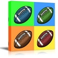 thumbnail image 1 of wall26 - Canvas Wall Art - Multi-Color Pop Art with Football - Giclee Print Gallery Wrap Modern Home Art Ready to Hang - 16" x 16", 1 of 4