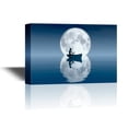 thumbnail image 1 of wall26 - Canvas Wall Art - Peaceful Moment of a Boat on The Sea Under The Full Moon - Gallery Wrap Modern Home Art | Ready to Hang - 16x24 inches, 1 of 3