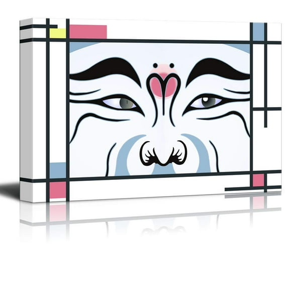 wall26 Canvas Wall Art Peking Opera Facial Masks Pictures Home Wall Decorations for Bedroom Living Room Paintings Canvas Prints Framed - 24x36 inches