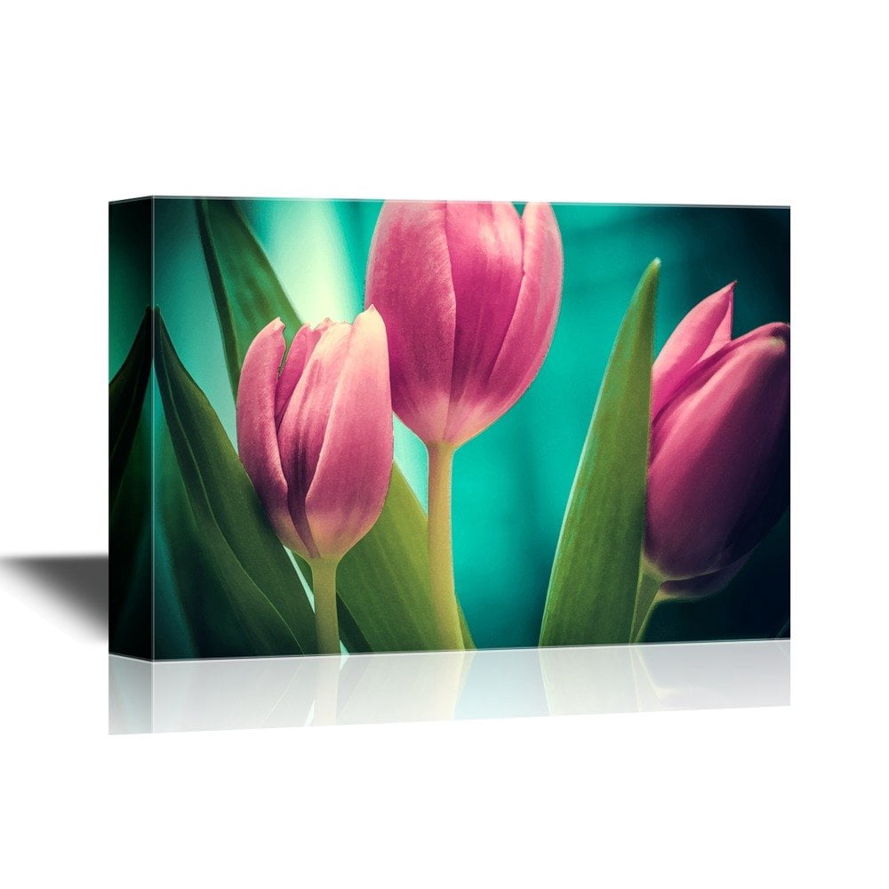 wall26 - Canvas Wall Art - Pink Tulip Flower Petals - Gallery Wrap ...