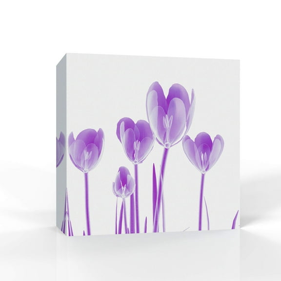 wall26 Canvas Wall Art Purple Flower Pictures Home Wall Decorations for Bedroom Living Room Paintings Canvas Prints Framed - 16x16 inches