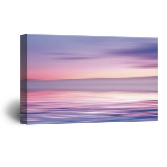 wall26 - Canvas Wall Art Purple Sunset Glow Paintings Framed Ready to Hang - 24x36 inches