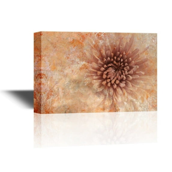 wall26 - Canvas Wall Art - Retro Style Brown Abstract Flower Petal Closeup - Gallery Wrap Modern Home Art | Ready to Hang - 16x24 inches