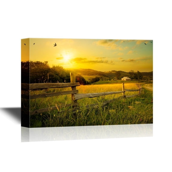 wall26 - Canvas Wall Art - Rural Landscape - Field and Grass - Gallery Wrap Modern Home Art | Ready to Hang - 32x48 inches