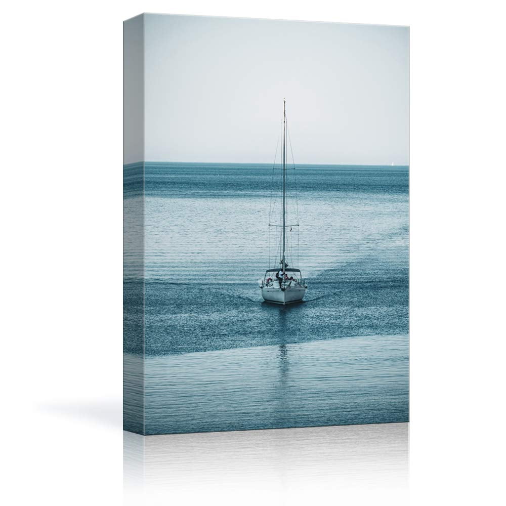 wall26 Canvas Wall Art Sailboat Sailing on Blue Sea Giclee Print Gallery Wrap Modern Home