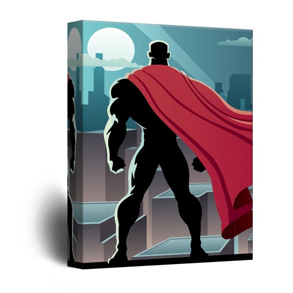 wall26 - Canvas Wall Art - Superhero Pop Art Comic Strip Canvas Art - Giclee Print Gallery Wrap Modern Home Art Ready to Hang - 16x24 inches