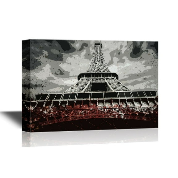 wall26 - Canvas Wall Art - The Eiffel Tower is One of The Most Recognizable Landmarks in The World - Gallery Wrap Modern Home Art | Ready to Hang - 24x36 inches
