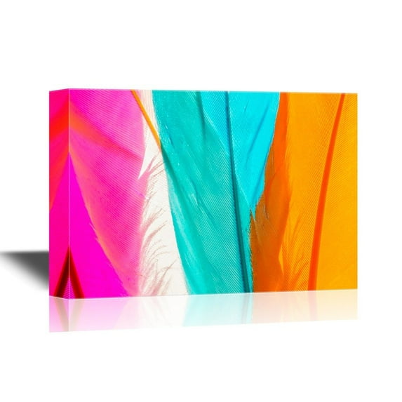 wall26 - Canvas Wall Art - Three Feathers - Gallery Wrap Modern Home Art | Ready to Hang - 12x18 inches