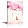 thumbnail image 1 of wall26 Canvas Wall Art - Traditional Chinese Style Painting of Pink Cherry Blossom in Spring - Giclee Print Gallery Wrap Modern Home Art Ready to Hang - 32x48 inches, 1 of 4