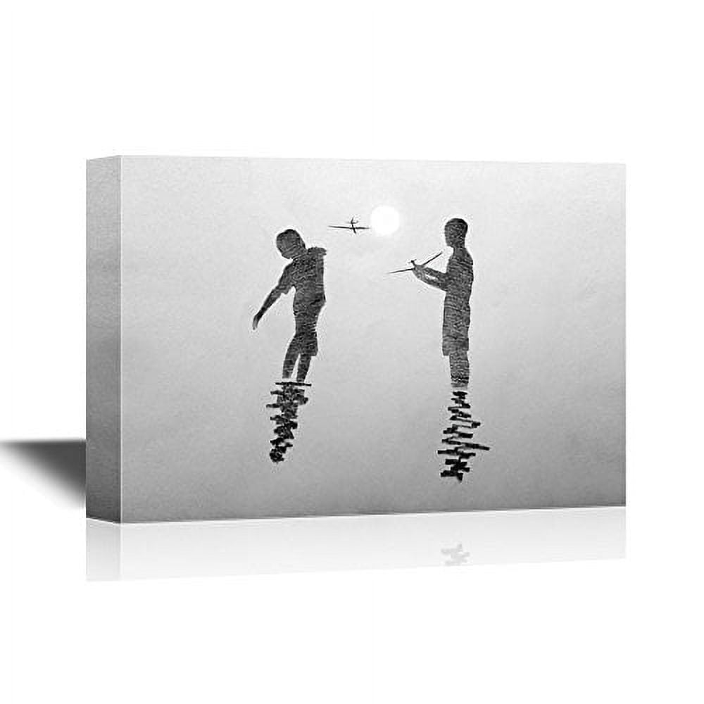 wall26 Canvas Wall Art Two Boys Start Model Airplanes Gallery