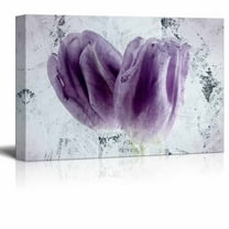 wall26 - Canvas Wall Art - Two Purple Tulip Flower Petals - Gallery Wrap Modern Home Art | Ready to Hang - 12x18 inches