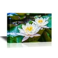 thumbnail image 1 of wall26 - Canvas Wall Art - Two White Lotus - Gallery Wrap Modern Home Art | Ready to Hang - 24x36 inches, 1 of 4
