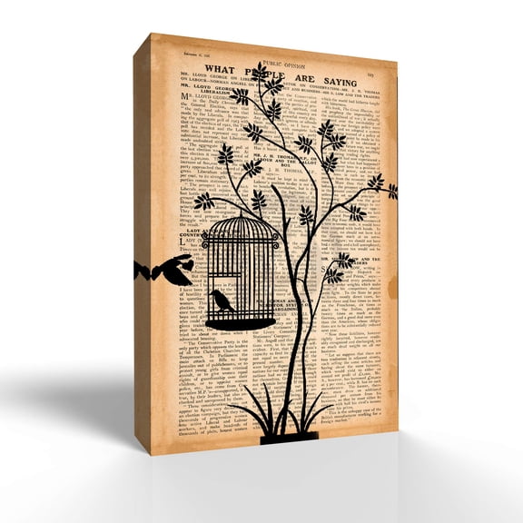 wall26 Canvas Wall Art Vintage Newspaper Pictures Home Wall Decorations for Bedroom Living Room Paintings Canvas Prints Framed - 24x36 inches