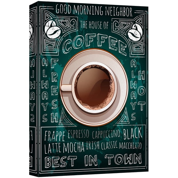 wall26 Canvas Wall Art - Vintage Poster Style Cup of Coffee Art - Giclee Print Gallery Wrap Modern Home Art Ready to Hang - 16x24 inches