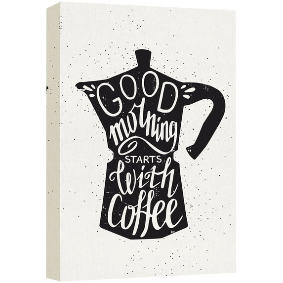 wall26 Canvas Wall Art - Vintage Style Bottle with Good Morning Starts with Coffee Quotes - Giclee Print Gallery Wrap Modern Home Art Ready to Hang - 32x48 inches