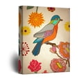 thumbnail image 1 of wall26 - Canvas Wall Art - Vintage Style Colorful Brid on Flower Branch - Giclee Print Gallery Wrap Modern Home Art Ready to Hang - 16x24 inches, 1 of 4