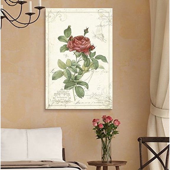 wall26 Canvas Wall Art - Vintage Style Red Roses - Giclee Print Gallery Wrap Modern Home Art Ready to Hang - 24x36 inches