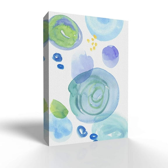 wall26 - Canvas Wall Art - Watercolor Abstract Color Block Line Draw - Modern Home Art Stretched and Framed Ready to Hang - 24x36 inches