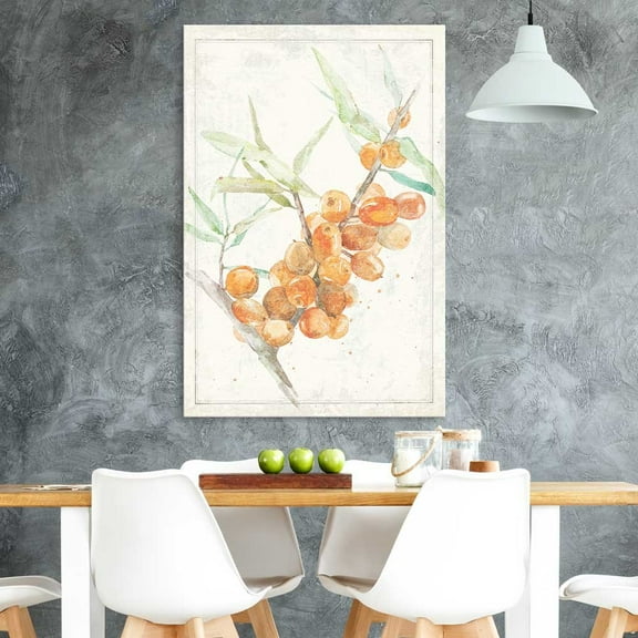 wall26 - Canvas Wall Art - Watercolor Paint Yellow Grape Vine Tree Fruit Series Artwork - Giclee Print Gallery Wrap Modern Home Art Ready to Hang - 12x18 inches