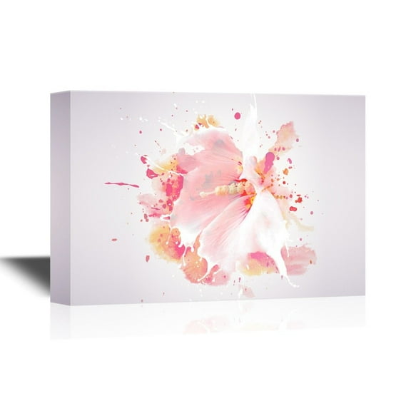 wall26 - Canvas Wall Art - Watercolor Style Painting with a Flower Petal - Gallery Wrap Modern Home Art | Ready to Hang - 16x24 inches