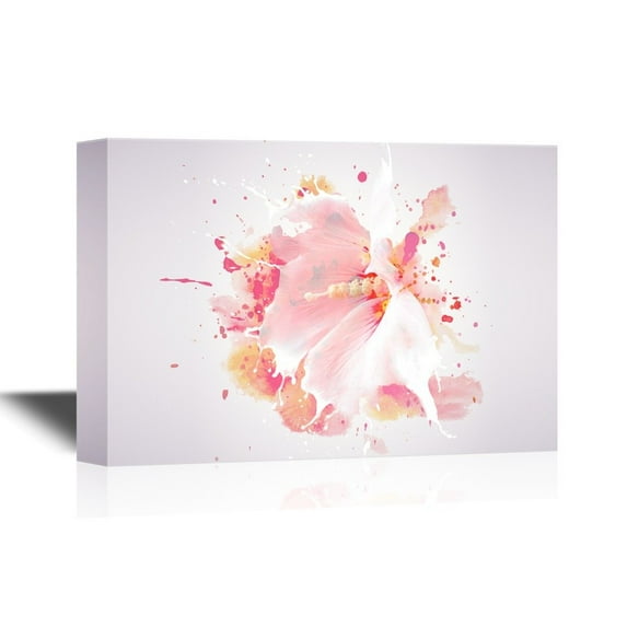 wall26 - Canvas Wall Art - Watercolor Style Painting with a Flower Petal - Gallery Wrap Modern Home Art | Ready to Hang - 16x24 inches