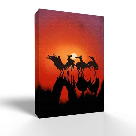 wall26 Canvas Wall Art West Cowboy Pictures Home Wall Decorations for Bedroom Living Room Paintings Canvas Prints Framed - 32x48 inches