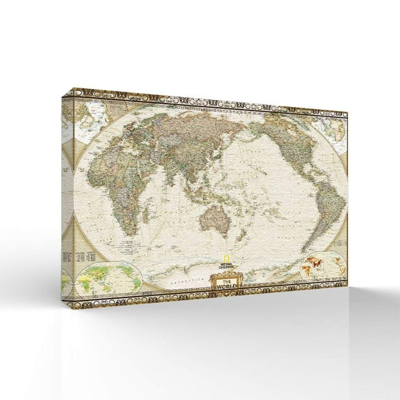 wall26 Canvas Wall Art World Maps Pictures Home Wall Decorations for Bedroom Living Room Paintings Canvas Prints Framed - 24x36 inches