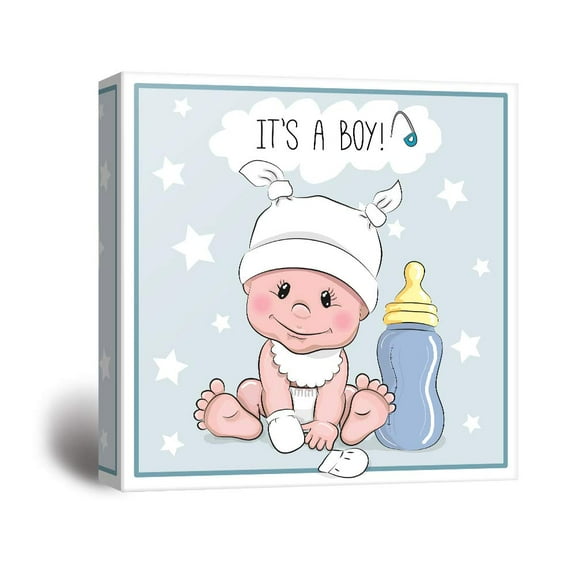 wall26 Canvas Wall Art for Living Room, Baby Bedroom Cute Cartoon Canvas Prints for Home Decoration Ready to Hang - 16x16 inches