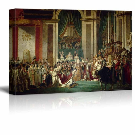 wall26 - Canvas Wll Art - The Coronation of Napoleon by Jacques-Louis David - Famous Painting Reproduction Giclee Printed and Gallery Wrapped Ready to Hang - 24x36 inches