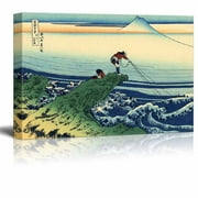 wall26 - Canvas Wll Art - Kajikazawa in Kai Province by Japanese Artist Hokusai - Thirty-six Views of Mount Fuji Series - Giclee Print and Stretched Ready to Hang - 16"x24"
