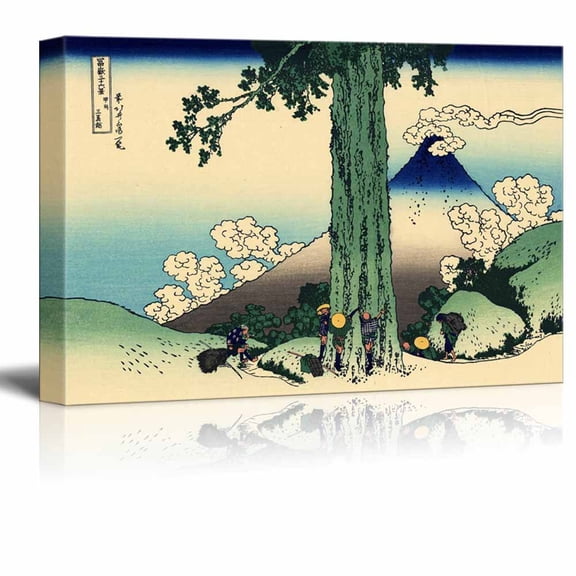 wall26 Canvas Wll Art - Mishima Pass in Kai Province by Japanese Artist Hokusai - Thirty-six Views of Mount Fuji Series - Giclee Print and Stretched Ready to Hang - 24"x36"