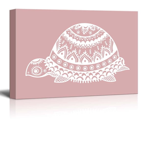 wall26 - Canvas Wll Art - Turtle with Beautiful Pattern on The Shell - Giclee Print and Stretched Gallery Wrap | Modern Home Art Ready to Hang - 12"x18"