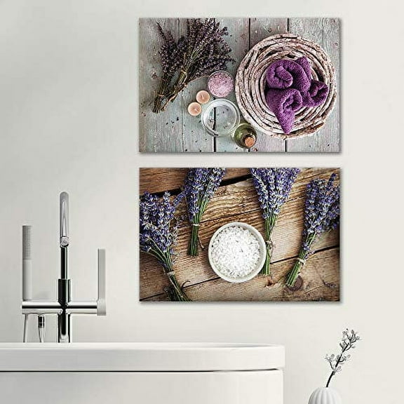 wall26 Canvas of Lavendar Salts Spa Canvas Set|16" x 24" x 2 Panels