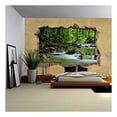 thumbnail image 1 of wall26 - Cascading Spring in Tropical Rainforest Viewed Through a Broken Wall - Large Wall Mural, Removable Peel and Stick Wallpaper, Home Decor - 100x144 inches, 1 of 5
