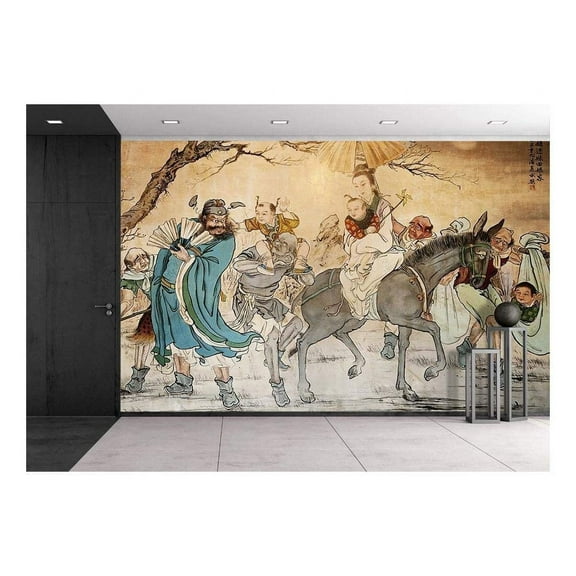 wall26 - Chinese Classic Wall Drawing - Removable Wall Mural | Self-Adhesive Large Wallpaper - 66x96 inches