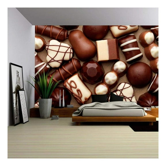 wall26 - Chocolate Sweets - Removable Wall Mural | Self-Adhesive Large Wallpaper - 100x144 inches