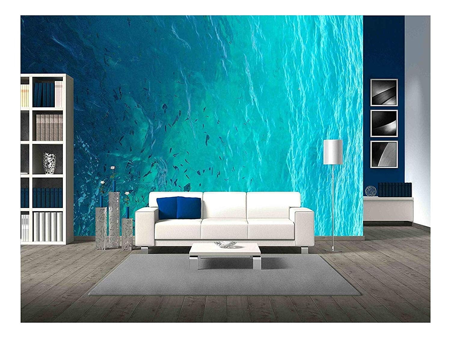 Large Clear Water Ocean Self-Adhesive Removable Wall Mural