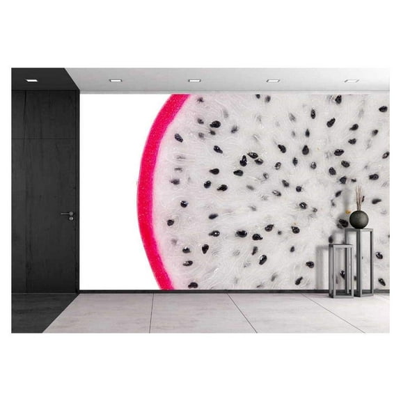 wall26 - Close Up Dragon Fruit on White Background - Removable Wall Mural | Self-Adhesive Large Wallpaper - 100x144 inches