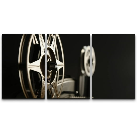 wall26 - Closeup of 8mm Film Reels - Canvas Art Wall Art - 16"x24"x3 Panels