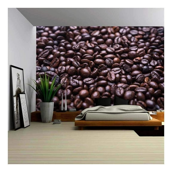 wall26 - Closeup of Coffee Beans - Removable Wall Mural | Self-Adhesive Large Wallpaper - 100x144 inches