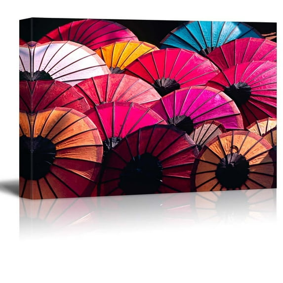 wall26 - Colorful Asian Umbrellas - Canvas Art Home Art - 16x24 inches