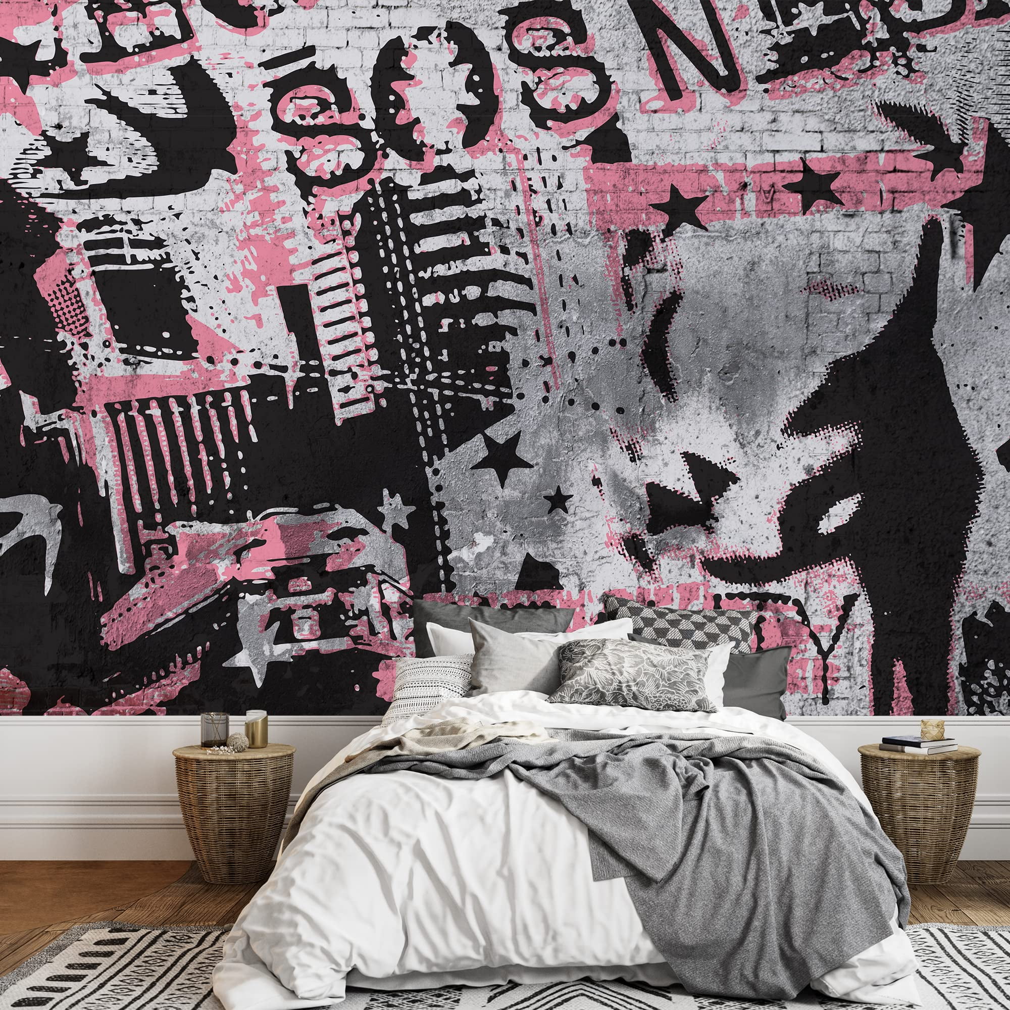 wall26 - Colorful Graffiti - Large Wall Mural, Removable Peel and Stick Wallpaper, Home Decor - 66x96 inches