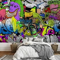 wall26 - Colorful Graffiti - Large Wall Mural, Removable Peel and Stick Wallpaper, Home Decor - 66x96 inches