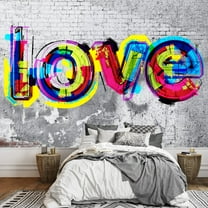 wall26 - Colorful Graffiti - Large Wall Mural, Removable Peel and Stick Wallpaper, Home Decor - 66x96 inches