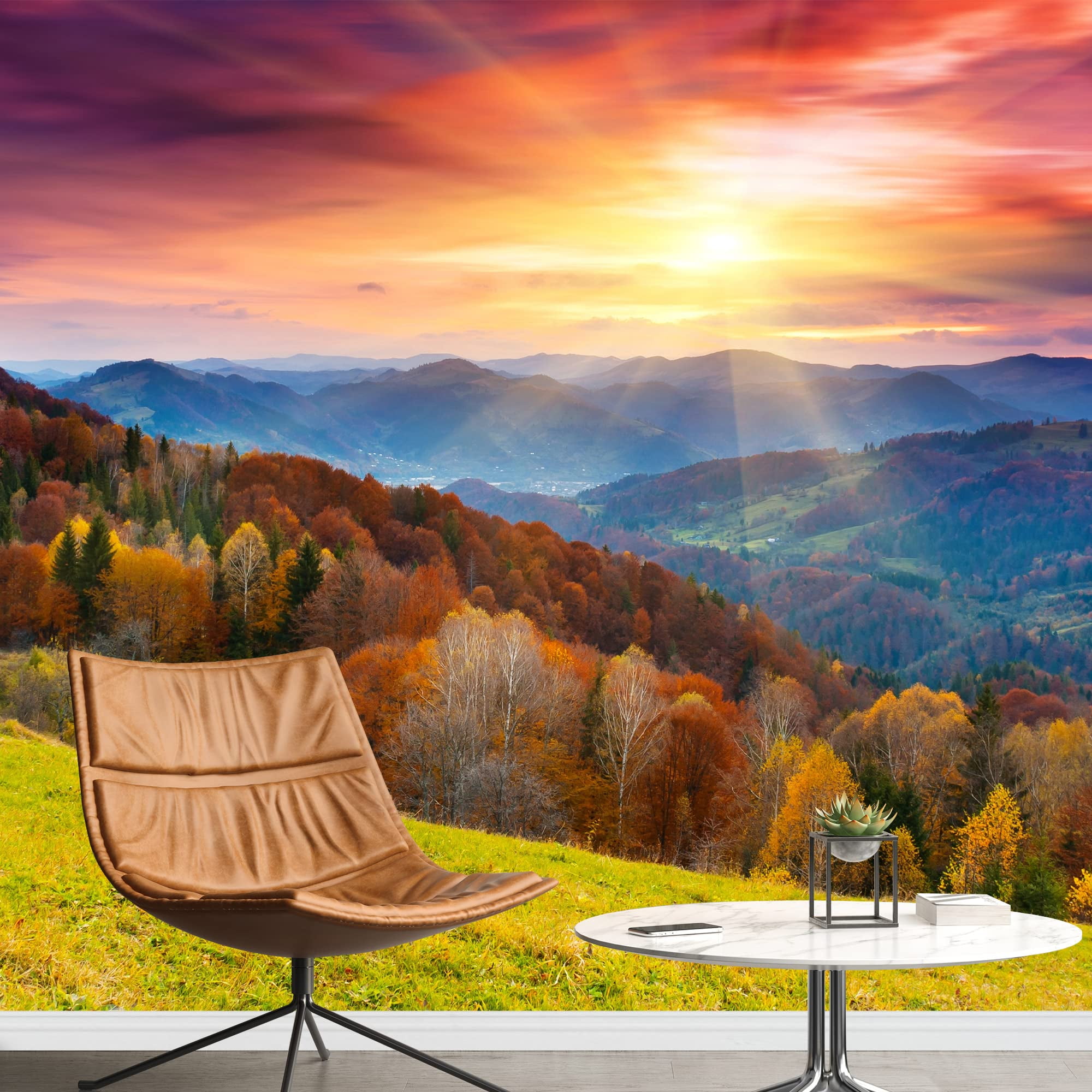 wall26 - Colorful Mountain Forest in Automn - Landscape - Wall Mural ...