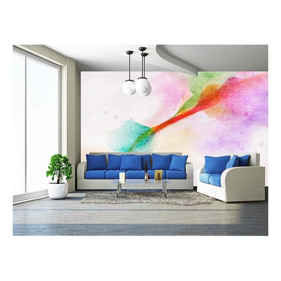 wall26 - Colorful Watercolor. Grunge Texture Background. - Removable Wall Mural | Self-Adhesive Large Wallpaper - 66x96 inches