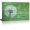 thumbnail image 1 of wall26 - Dandelion Over Green Wooden Panels - Canvas Art Home Art - 32x48 inches, 1 of 4